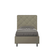 BS COM Letto singolo con rete imbottito 80x210 similpelle cappuccino