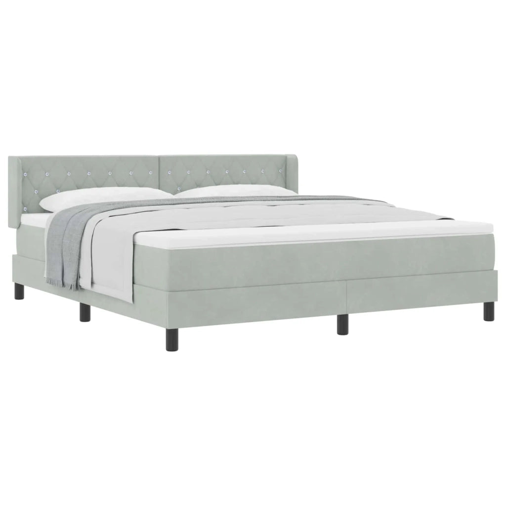 Letto a molle Grigio chiaro 200 x 180 cm Poliestere 3341426
