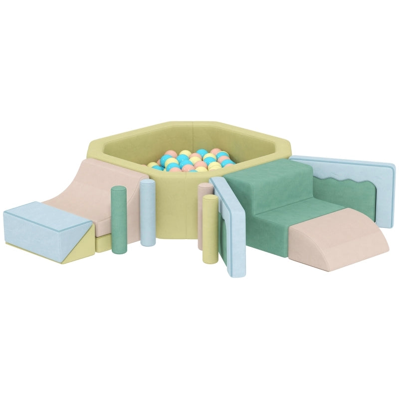 SET Blocchi morbidi in schiuma 72x37x52 cm Multicolore 15 pezzi 200 palline