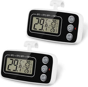 Termometro per Frigorifero Digitale - Monitor Temperatura Vetrata con Display LCD - 2 Pezzi Termometri per Cucina e Casa