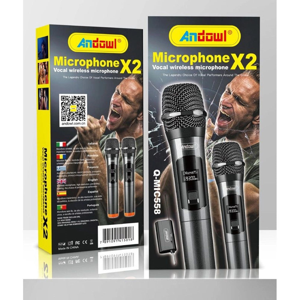 Trade Shop - Set Di 2 Microfoni Vocali Wireless Per Registrazione Trasmissione In Diretta Q-mic558 -
