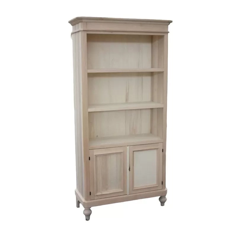 Libreria 3 vani a giorno 2 porte legno massello l.100 p.40 h.194 (1519) - Mobili 2G