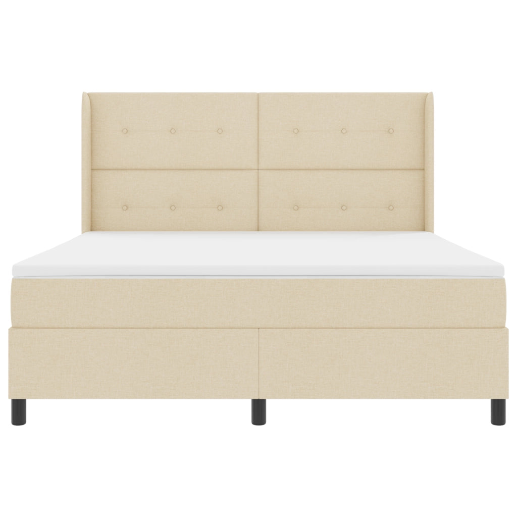 Letto a molle con materasso e LED Crema 180x200 cm Tessuto