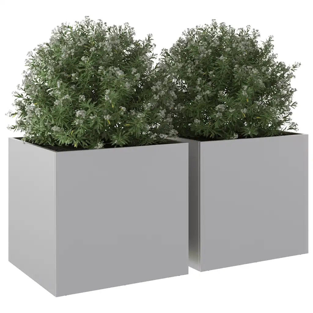 Fioriere 2pz Argento 49x47x46 cm in Acciaio Zincato 841570