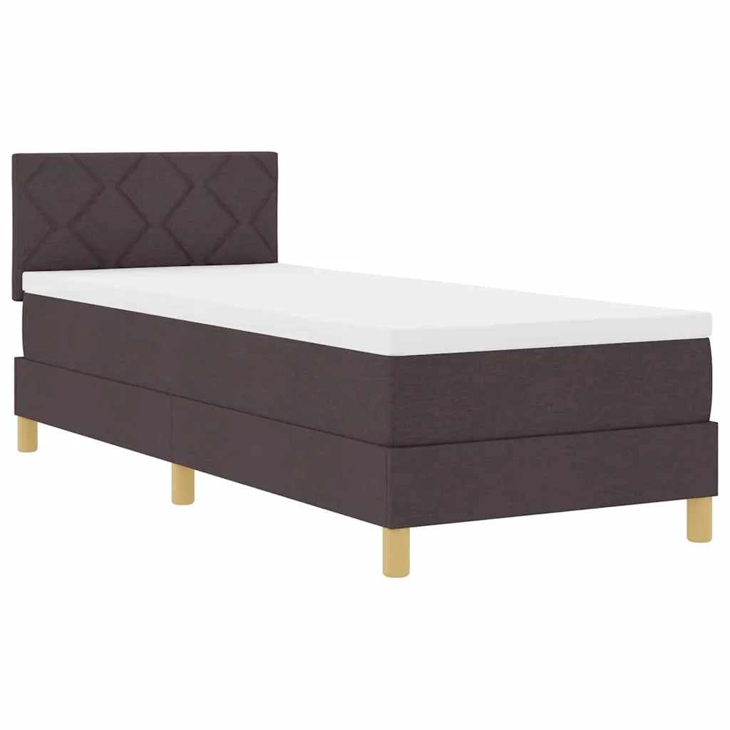 Letto a Sorgente LED con led Marrone Scuro 80 x 200 cm Tessuto