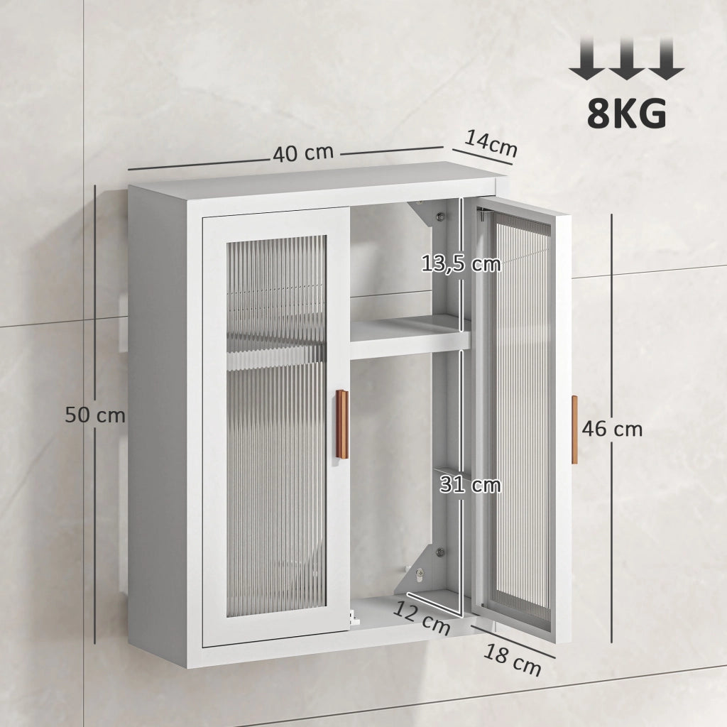 Armadietto bagno sospeso ¨C zephmum ¨C bianco 40x14x50 cm