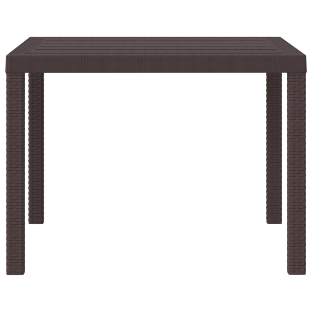 Tavolo da Giardino Marrone 100x100x73 cm in Polyrattan