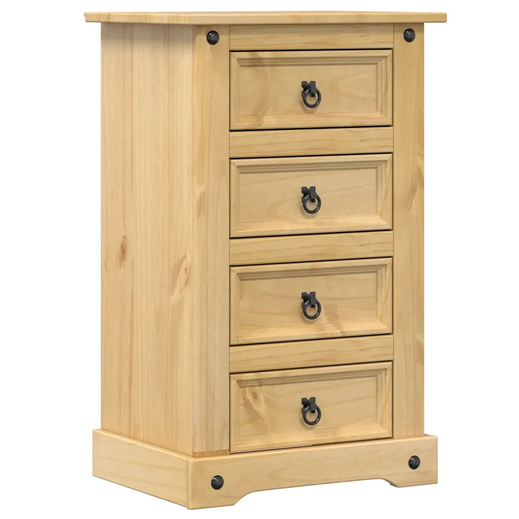 Comodino-Tavolino da notte Corona 53x39x84 cm in Legno Massello di Pino