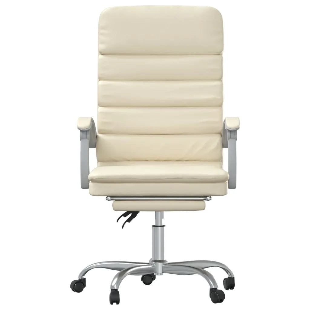 Poltrona da Ufficio Massaggiante Reclinabile Crema Similpelle cod mxl 20446
