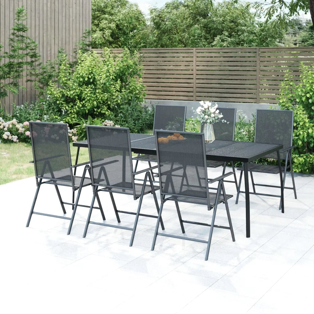 Set da Pranzo da Giardino 7 pz in Acciaio Antracitecod mxl 76746