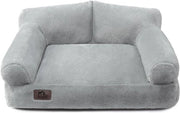 Letto per gatti e cani composto da cuscino morbido per animali domestici - Materiale: microfibra - Dimensioni: 60x40 cm - Colorazione: grigio chiaro