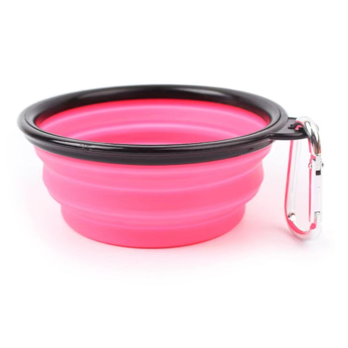 Ciotole per Cani da Viaggio 450 ml, Ciotola Pieghevole per Cani Acqua e Crocchette, Realizzata in Silicone Ciotola Portatile con Moschettone