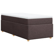 Letto singolo | Letto per adulti | Giroletto a Molle con Materasso Marrone Scuro 90x190cm Tessuto