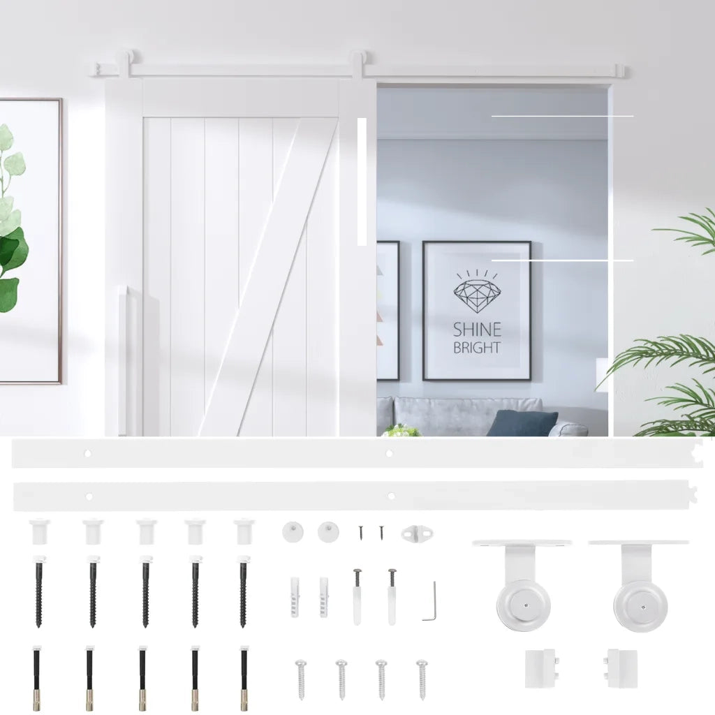 Kit Accessori per Porta Scorrevole 200 cm in Acciaio Bianco CFW7825871