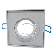 Trade Shop - Portafaretto Quadrato Orientabile Incasso Esterno 85mm Luce Lampade Led Gu10 Gu5.3 - Bianco