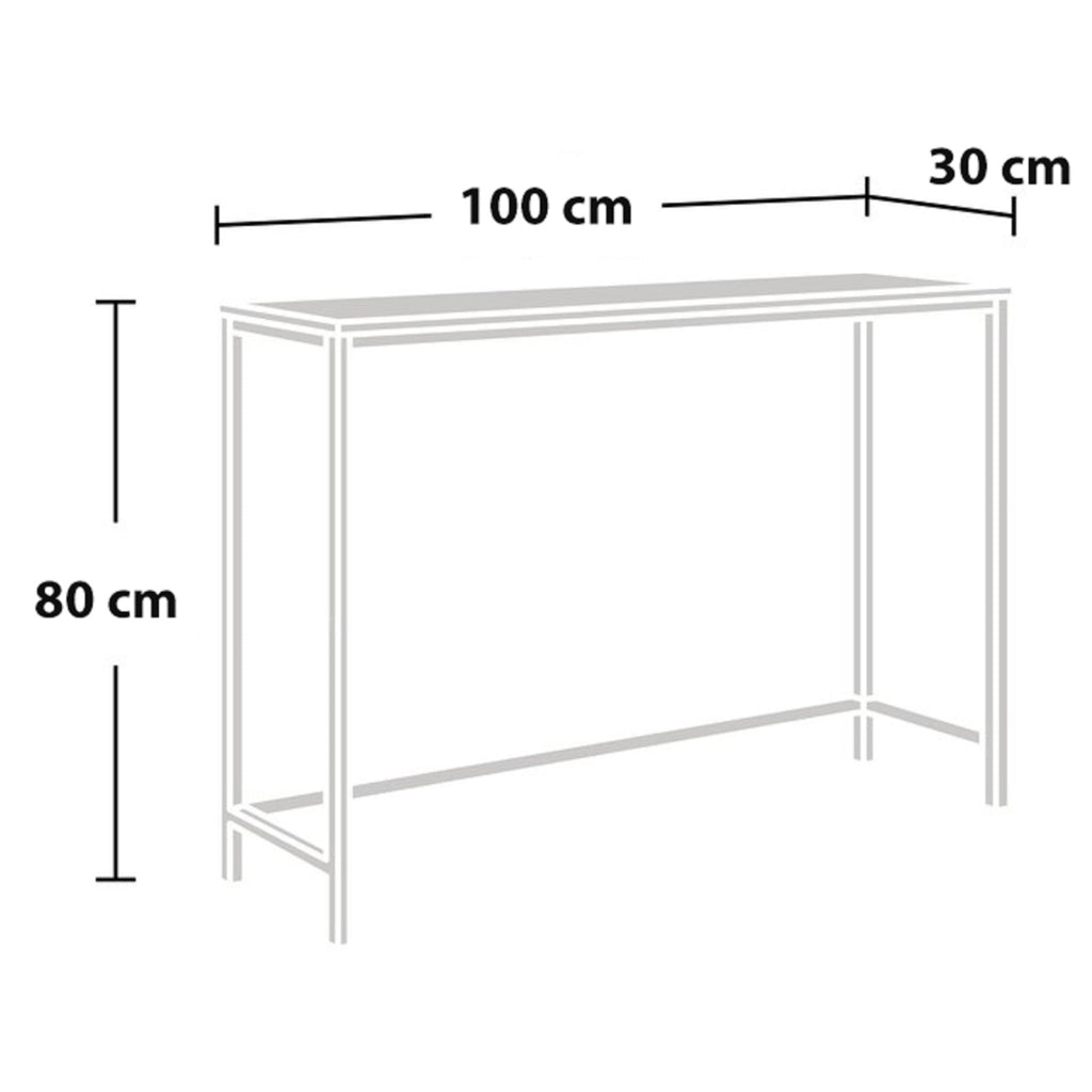 Tavolo a Consolle Kronoby da Ingresso 100 x 30 x 80 cm - Nero / Effetto Rovere [en.casa]