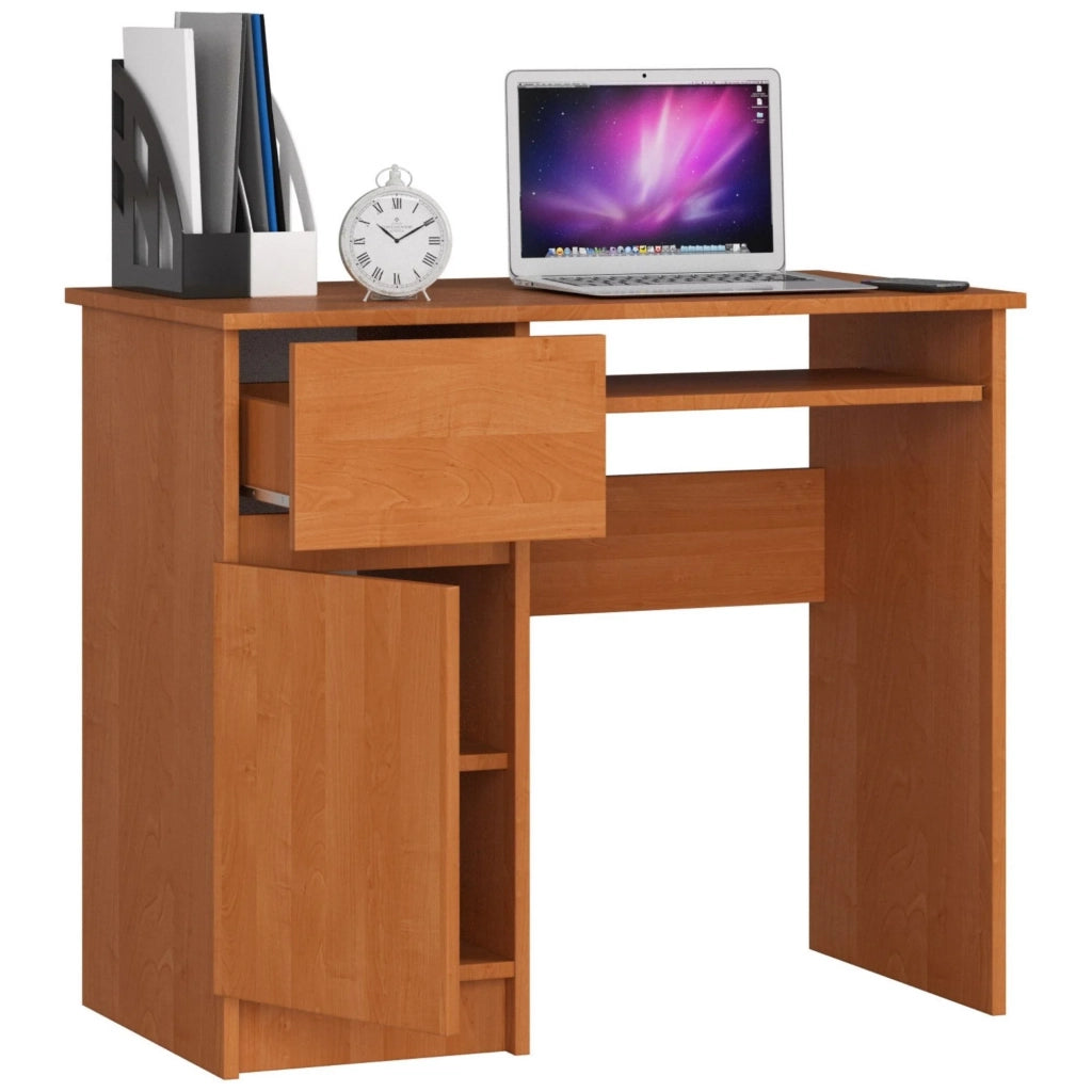 Scrivania per computer AKORD PIKSEL Ontano 90 cm 1 anta 1 cassetto 90x50x77 cm Modello a sinistra