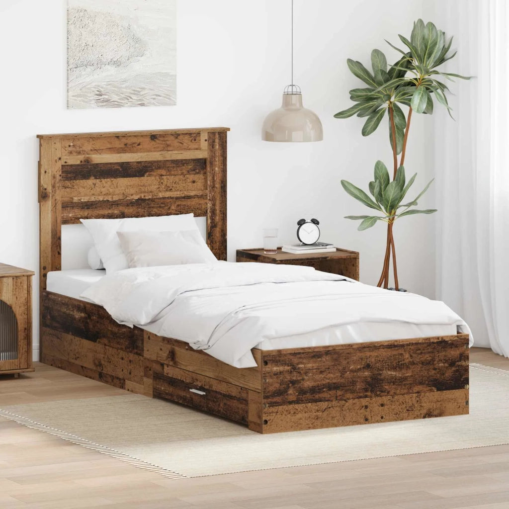 Struttura del letto Legno vecchio 90 x 200 cm Legno multistrato