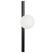 Lampada da parete paralume in vetro base nera in ferro stile moderno contemporaneo camera da letto