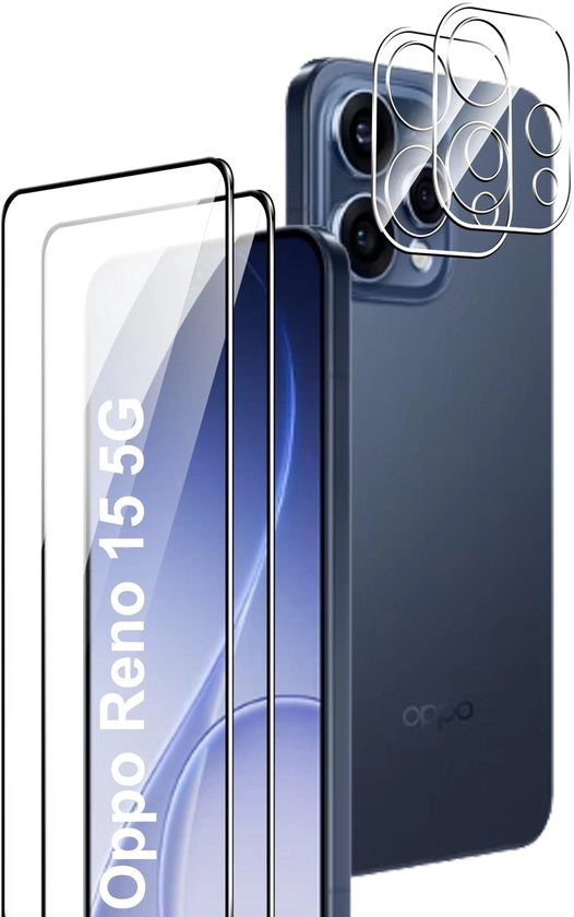 Schermo protettivo in vetro resistente a graffio 9H - protezione completa - resistente alle impronte digitali - compatibile con OPPO Reno 15 5G