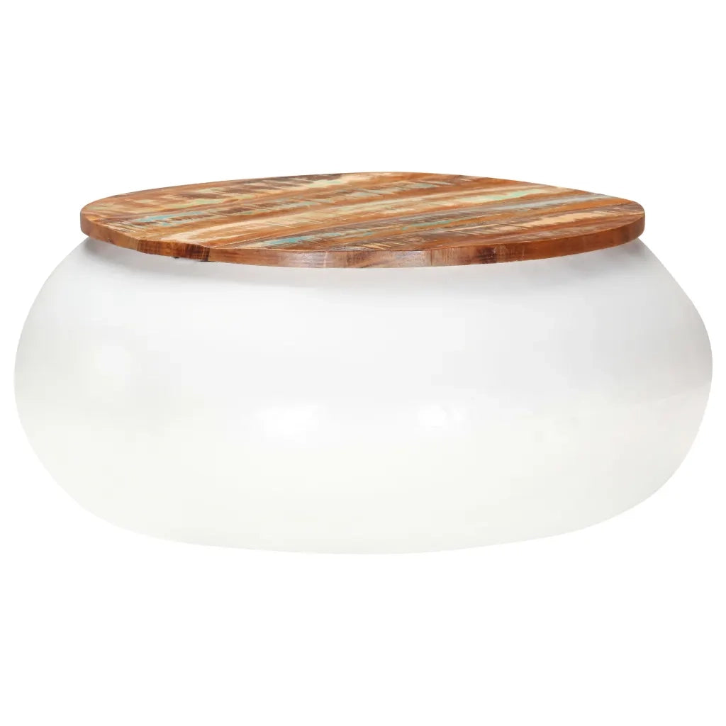 Tavolino da Salotto Bianco 68x68x30 cm Legno di Recupero 323534