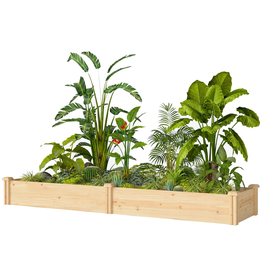 Hochbeet in legno con divisorio e fondo aperto ¨C zephmum ¨C 235x66x26 cm