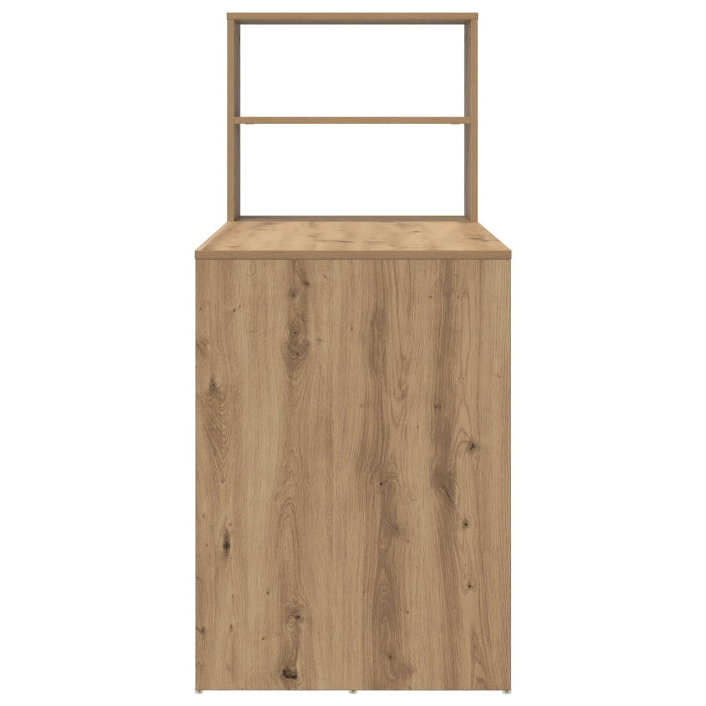 Scrivania con spazio di archiviazione Rovere Artigianale 113x54x120 cm Legno ingegnerizzato