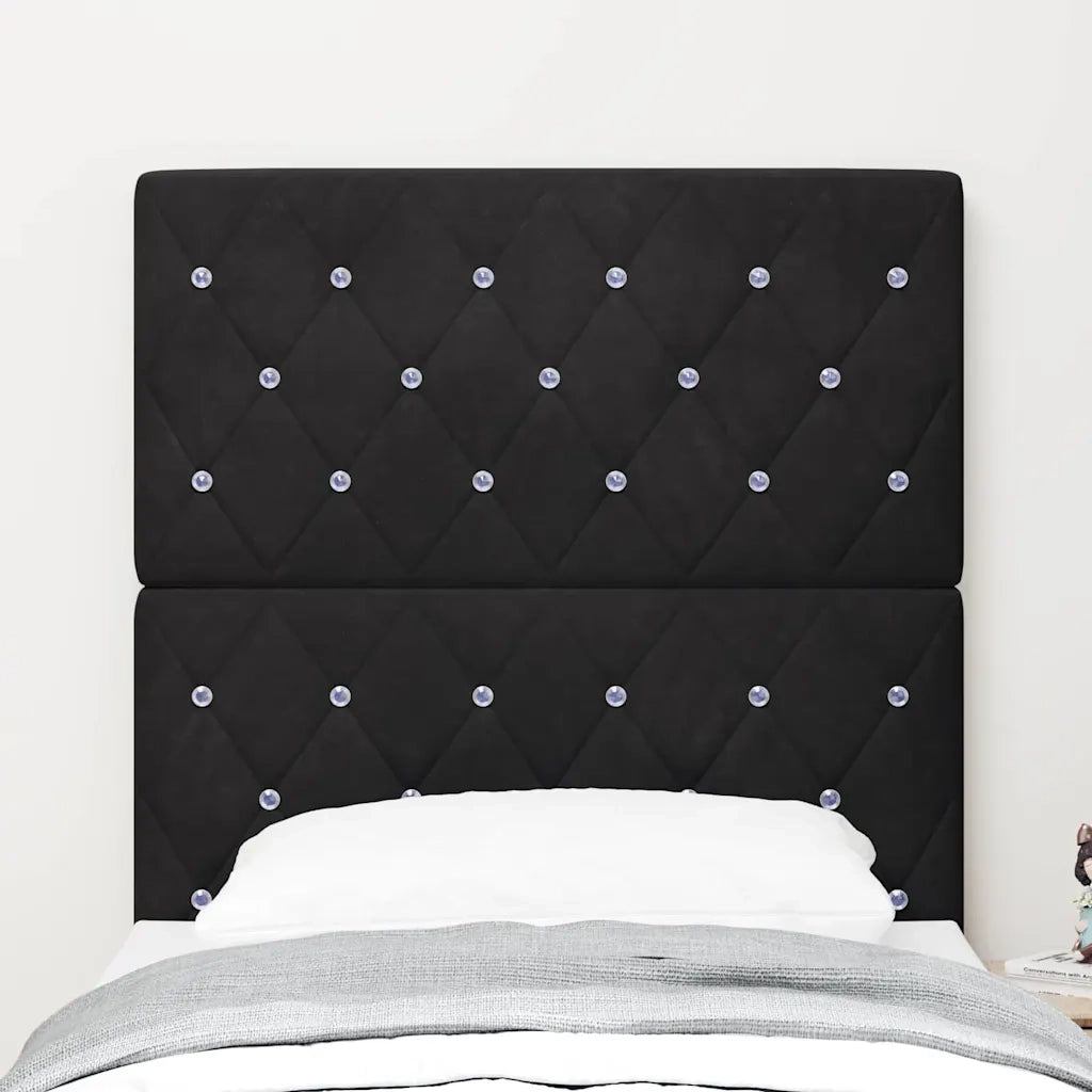 Testiera LED con strisce LED con testiera Nero 80 cm Velluto 3338344