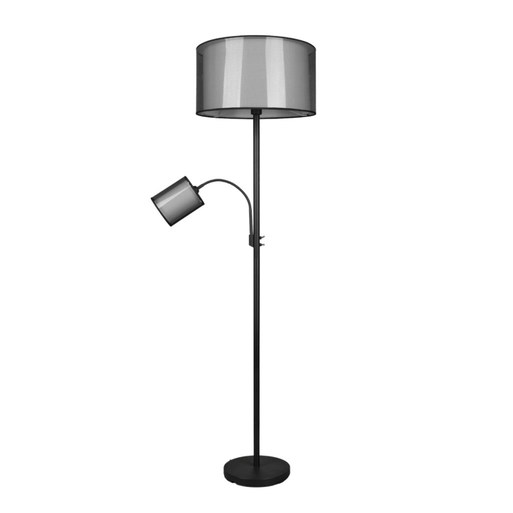 Lampada da terra BURTON nera con luce lettura Trio