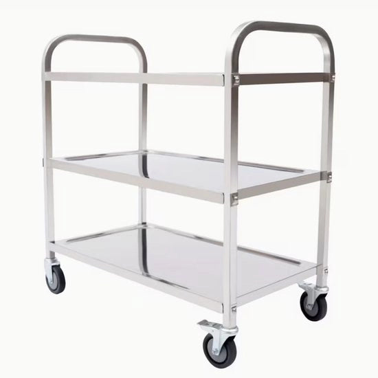Carrello da Servizio a 3 Livelli in Acciaio Inox 

Carrello da Caffè e da Cucina 
Carrello Gastro per Ristoranti e Uso Domestico