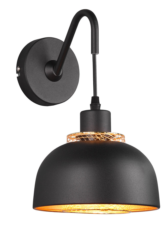 Applique da Interno Attacco E27 in Metallo Nero Opaco