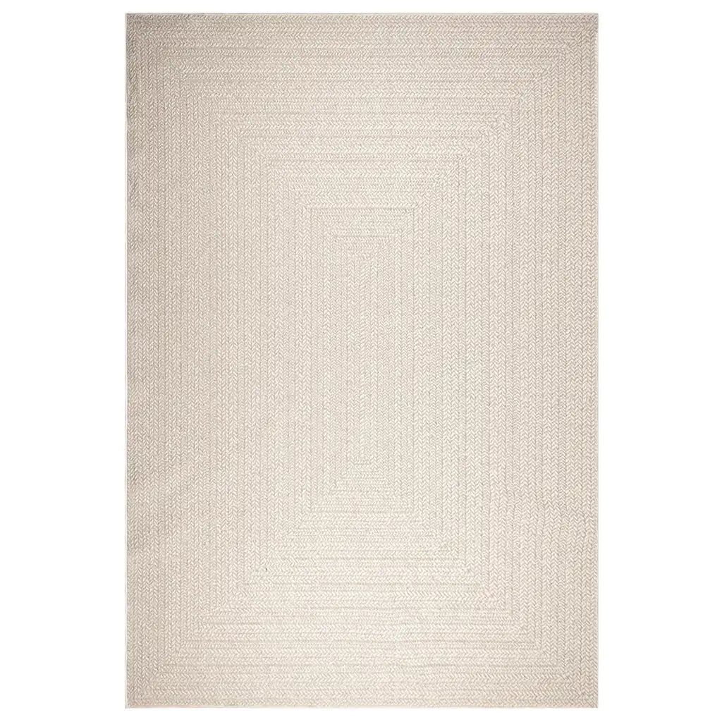 Tappeto ZIZUR Crema 240x340 cm Aspetto Iuta Interni ed Esterni