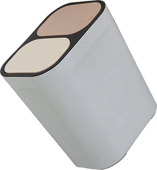 Contenitore di Rifiuti a Doppio Compartimento con Coperchio Rimovibile - Bianco 60l Contenitore di Rifiuti da 60 Litri