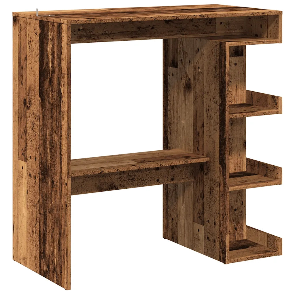 Tavolo Bar con Ripiani Legno Antico 100x50x101,5 cm Truciolato 856758