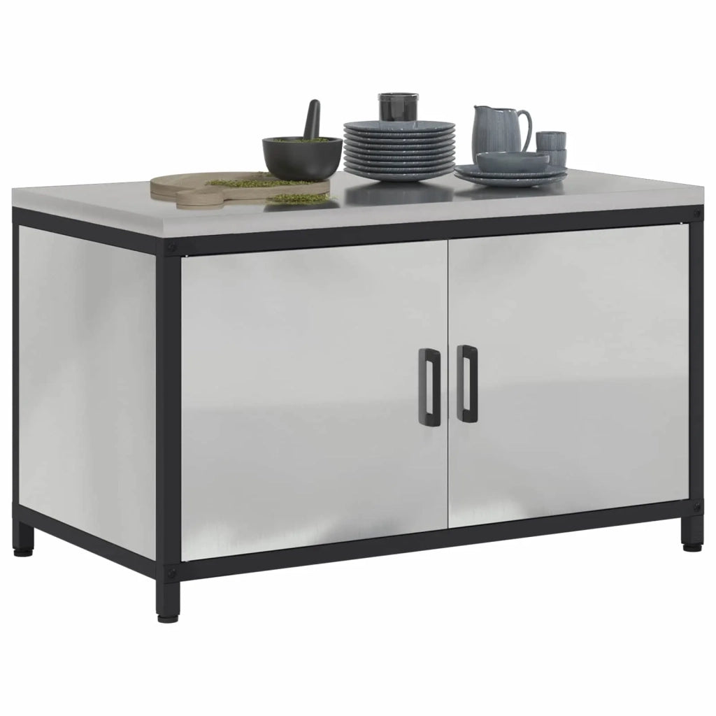 Stoccaggio in cucina con porta Argento 90 x 50 x 53 cm Acciaio 875001