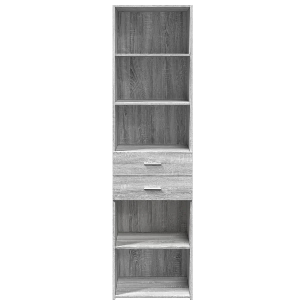 Buffet credenza cassettiera armadio mobile contenitore organizer cucina soggiorno salotto rovere Sonoma alto 50 x 42,5 x 185 cm legno ingegnerizzato grigio 02_0035373