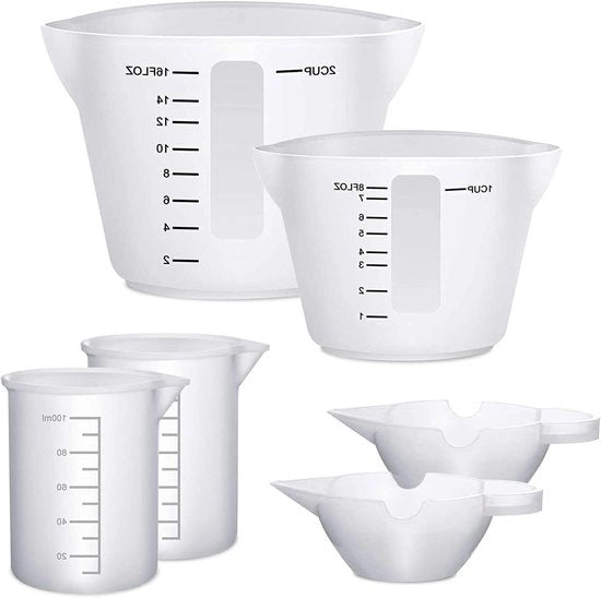Set di misurazione per epossi con silicone, antiaderente, scala precisa, accessori da cucina