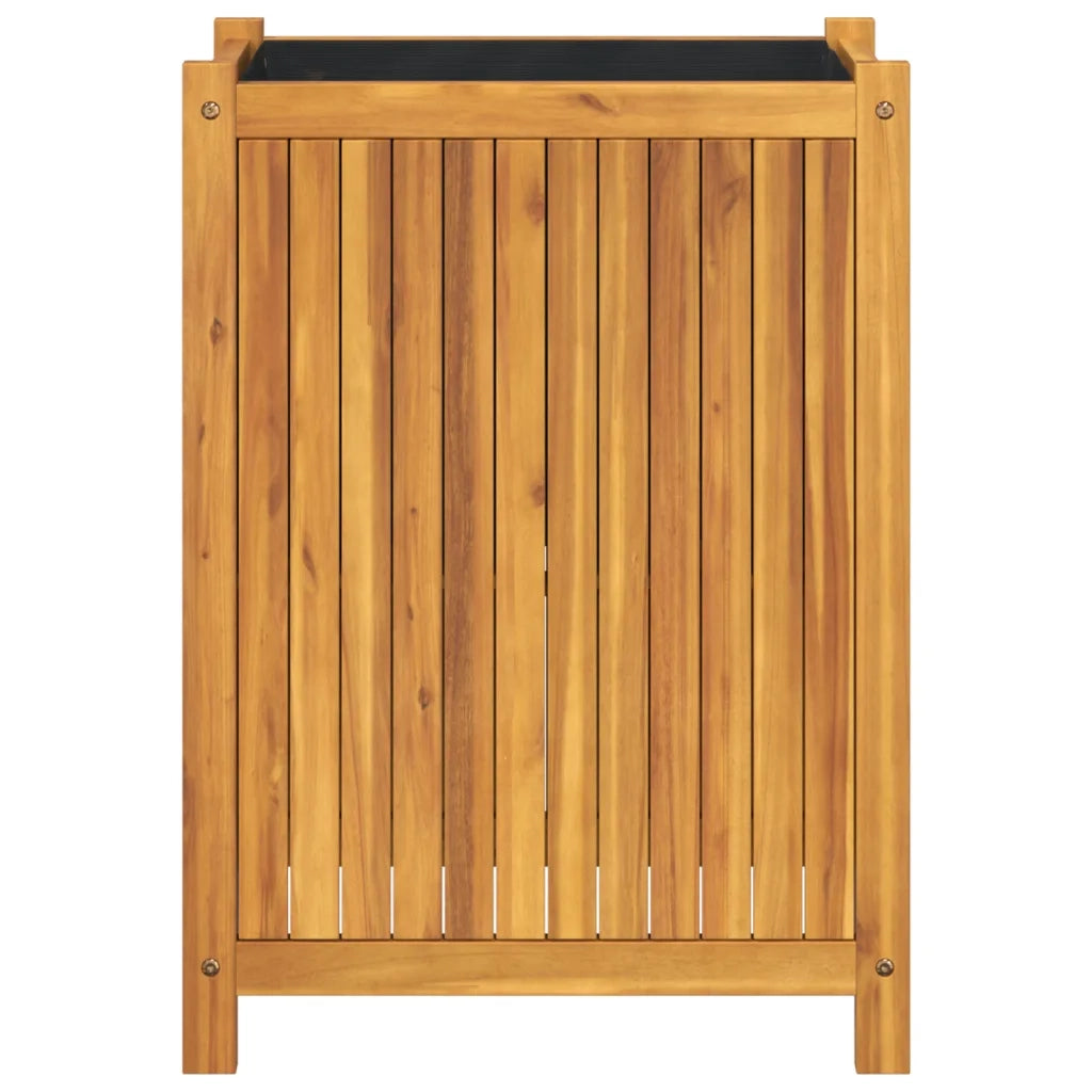 Fioriera Giardino con Rivestimento 54x31x75 cm Massello Acacia