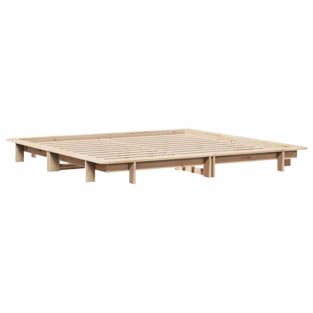 Letto senza Materasso-Struttura Letto 180x200 cm in Legno Massello di Pino 381139