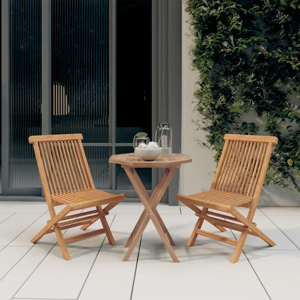 Set da Pranzo per Giardino 3 pz | Set Salotto da Giardino in Legno Massello di Teak