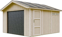 Garage di 13 m²- L378xL412 cm- Garage per moto, biciclette, attrezzi da giardino - Costruito con pannelli LP Smartside - Timbela M990B