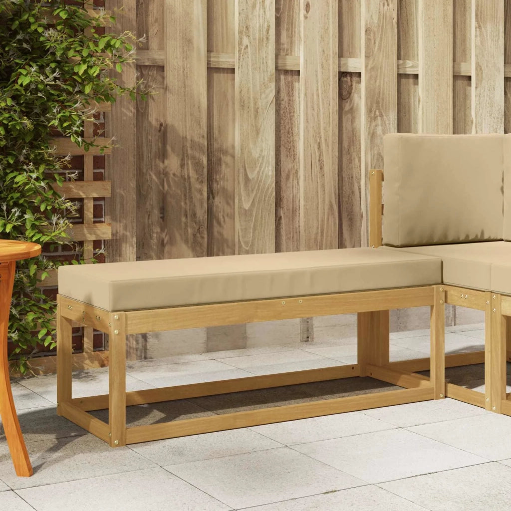 Panca da esterno con cuscino Bianco 115 x 43 x 45 cm 901677
