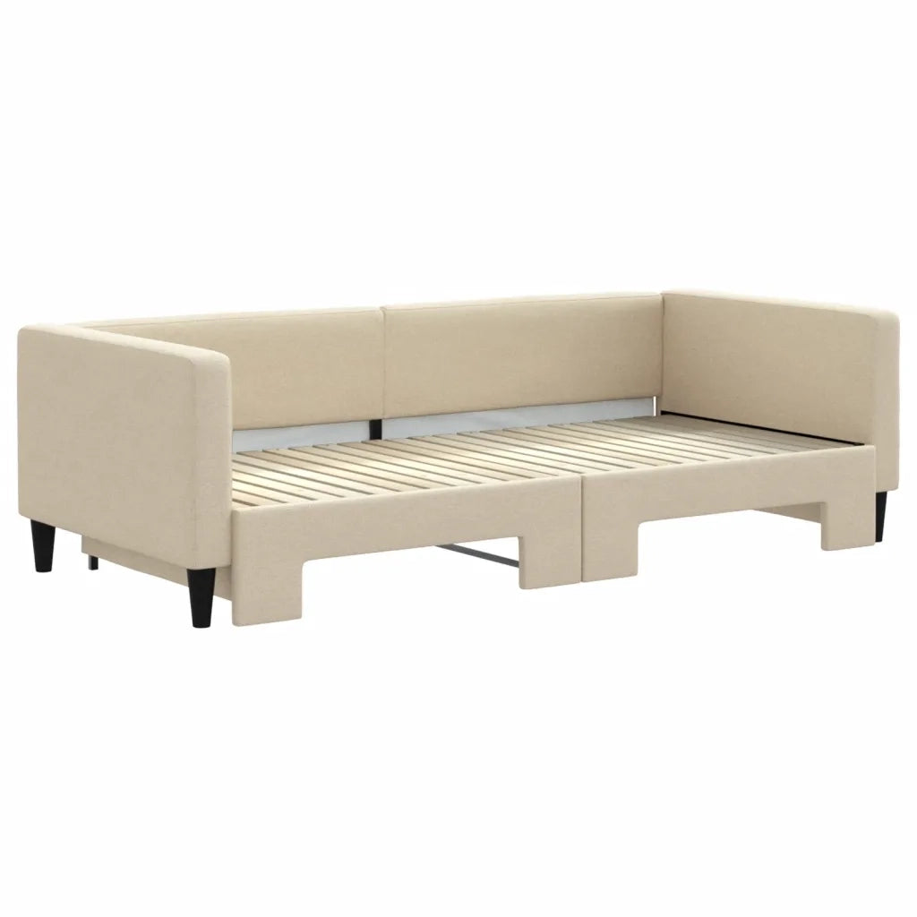Divano letto | Sof¨¤ letto | Letto singolo Estraibile Crema 90x200 cm in Tessuto