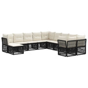 Set Divano da Giardino 11 pcs Nero polyrattan 3434452
