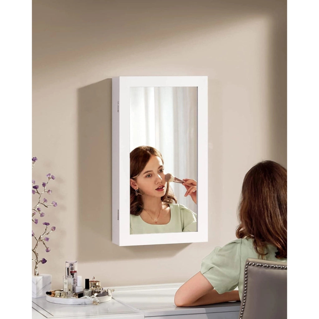 Specchiera portagioie a parete JBC51W in MDF bianco