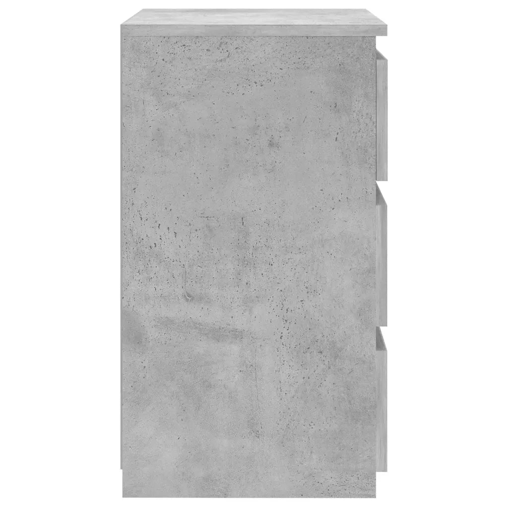 Comodino | Armadio da Notte | Mobiletto da notte Grigio Cemento 40x35x62,5 cm in Legno Multistrato
