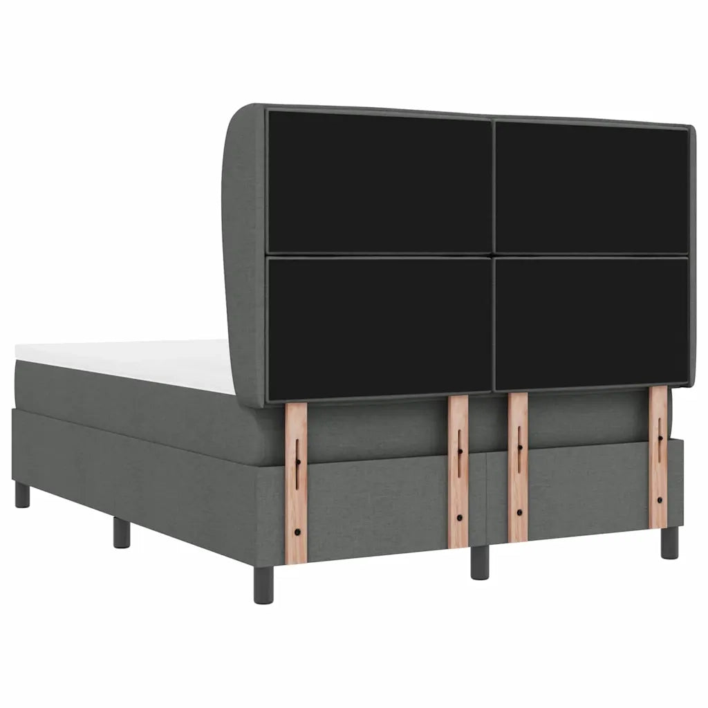 Letto a molle con materasso Grigio scuro 140 x 200 cm Tessuto 3340502