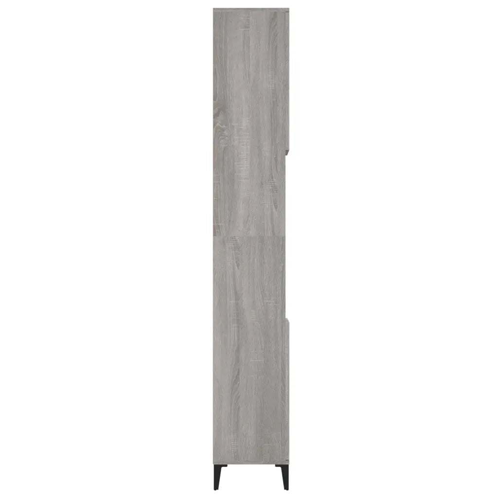 Armadietto Bagno Grigio Sonoma 30x30x190cm in Legno Multistrato 819802