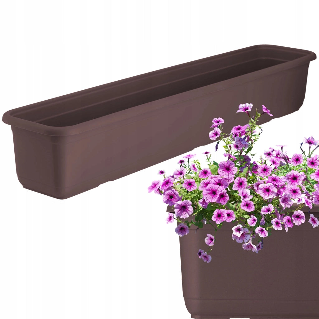 Vaso da fiori rettangolare in plastica KADAX per balcone, 80 cm.