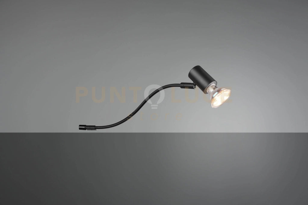 GIADA H2O APPLIQUE SPOT ORIENTABILE NERO DA AVVITARE SU SPECCHIO IP44 H. 11,5CM 1 LUCE ATTACCO GU10